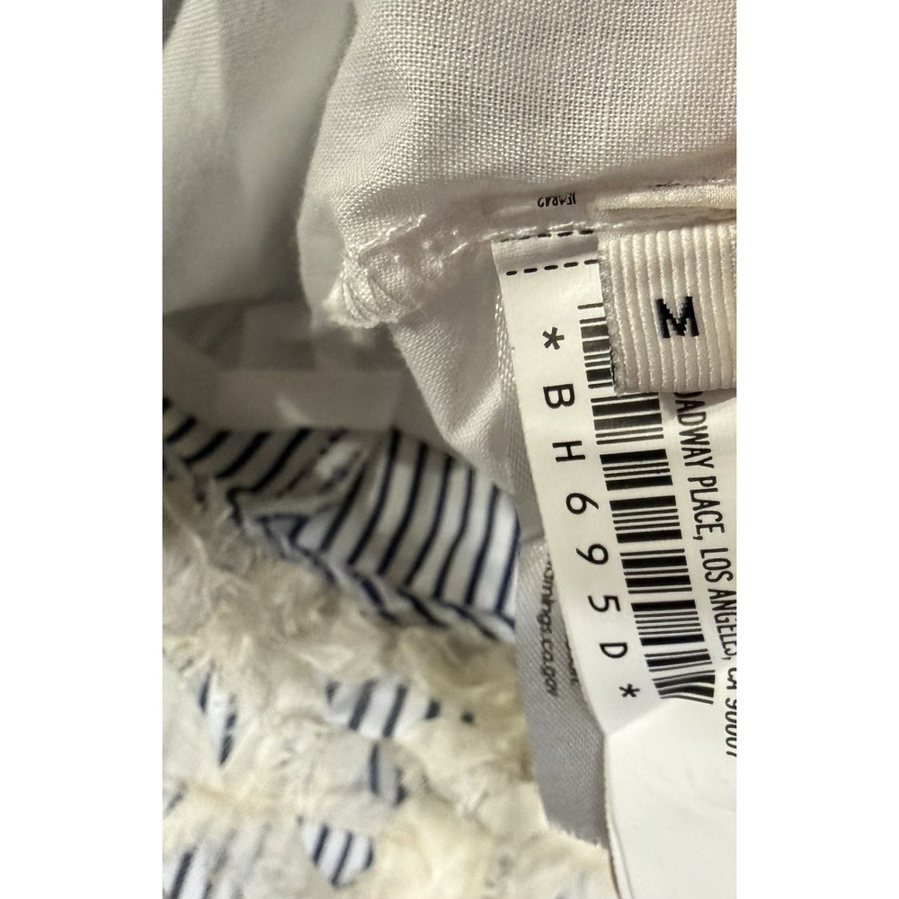 English Factory Women's Ribbon Embroidery Collared Dress Striped Mixed Media Med - Picture 3 of 3